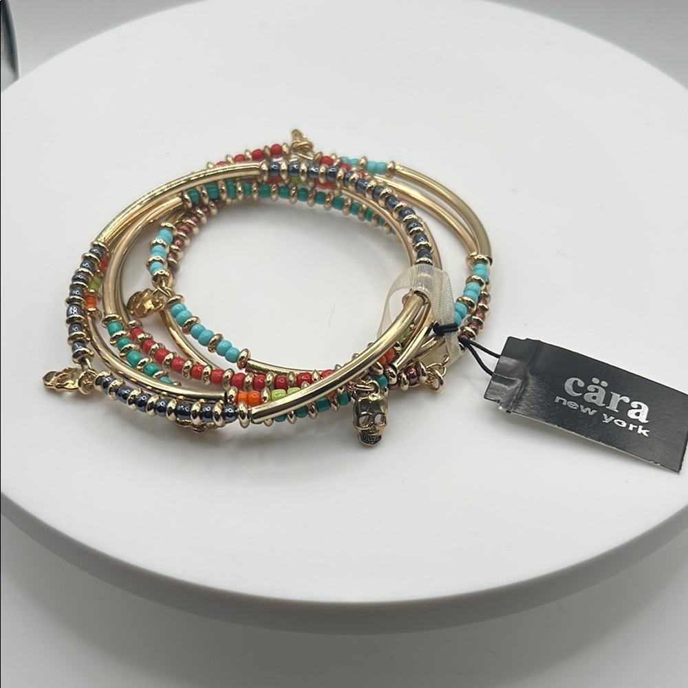 1354. Cara New York Multicolor‎ Beaded Bracelet Bangle Set